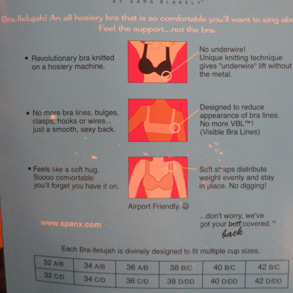 Spanx Bra-llelujah! All Hosiery Comfort Pullover Bra In Black Size 32C-D - Picture 6 of 11